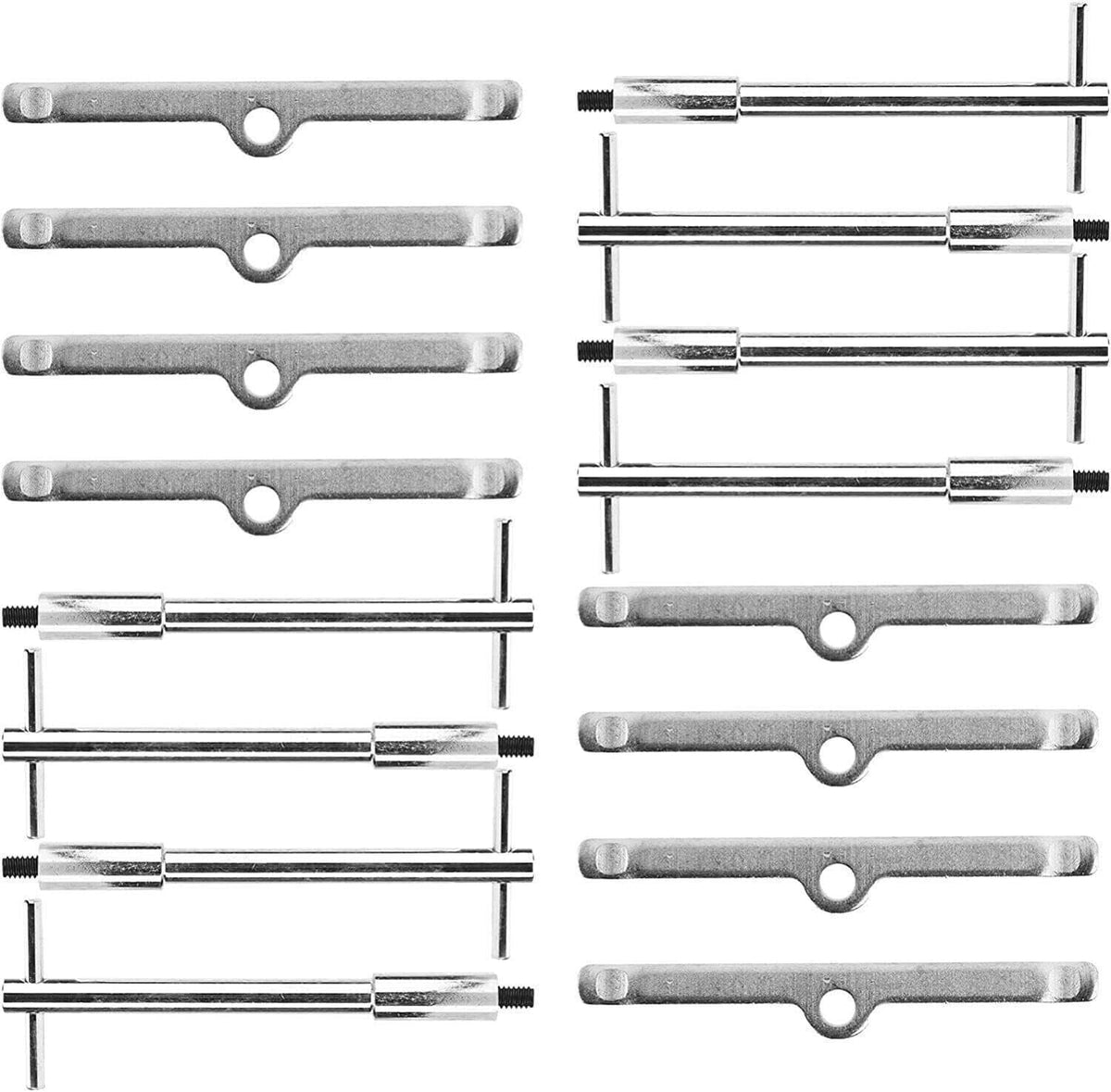 Chrome spreader bars bundle with mounting holes and latching slots