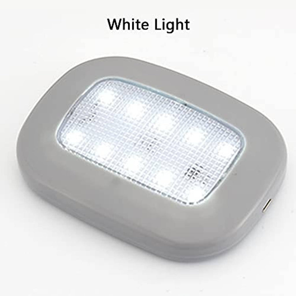 Gray car LED light with clear front panel, bright white light output