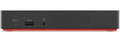 Black USB-C dock front with port cutouts and status indicator