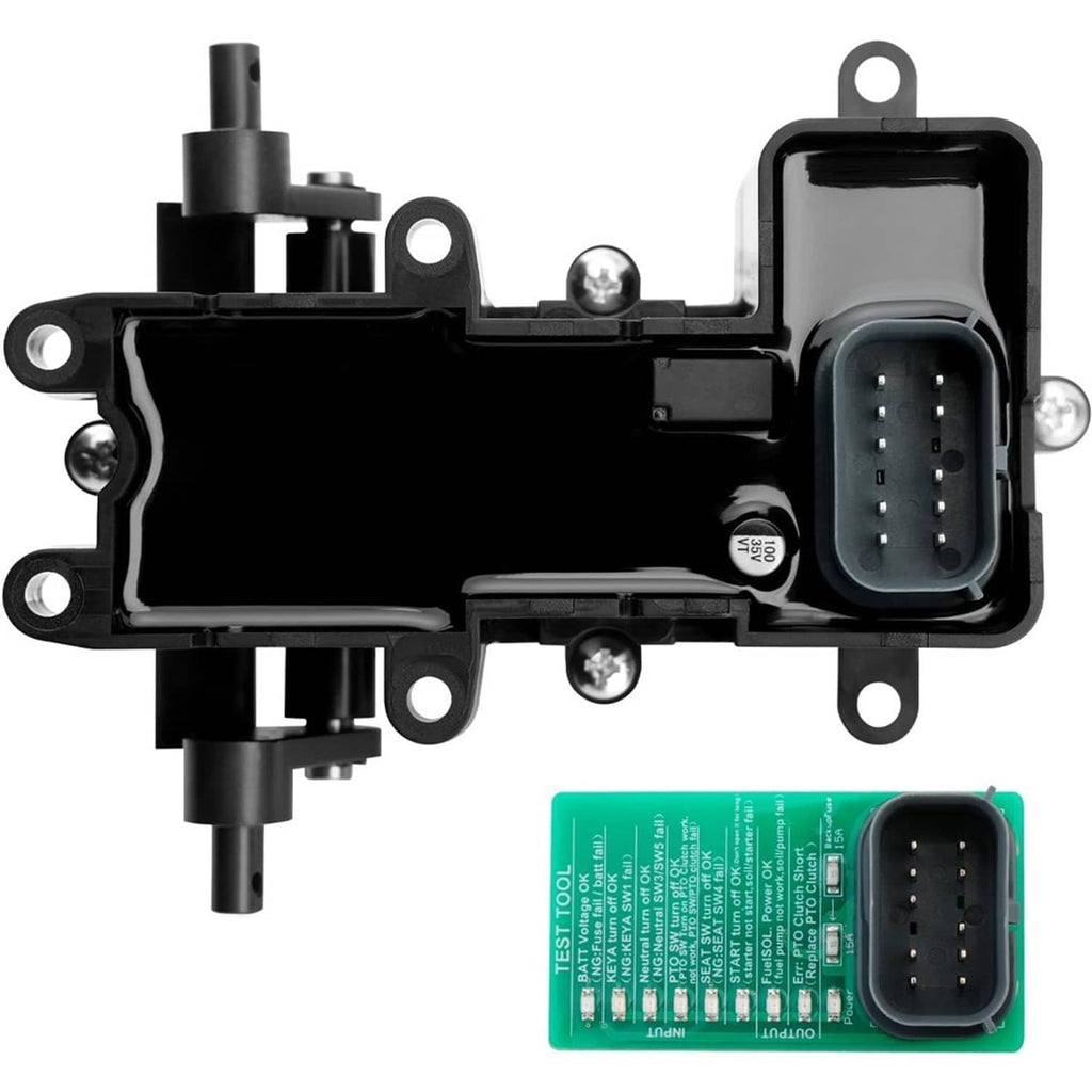 Brake control module with electrical connector and mounting holes