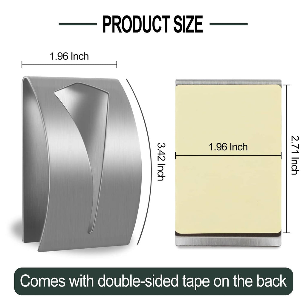 Zipper jig tool front and back with double-sided tape backing, size shown