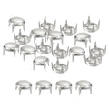 8mm silver round dome metal stud beads with claw prongs, 200-piece set