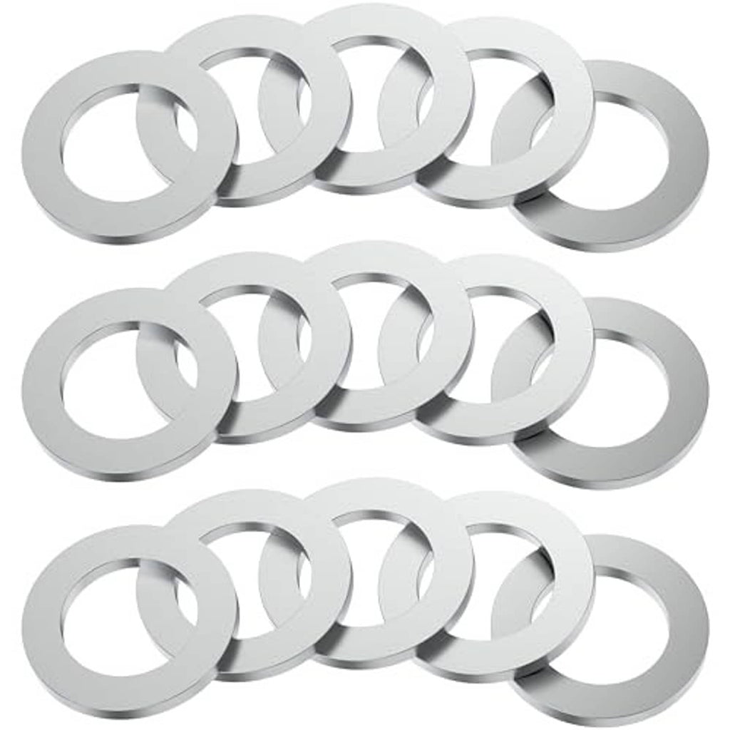 Assorted set of aluminum oil drain plug crush washers, round silver gaskets