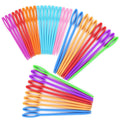 Assorted plastic lacing needles fanned out in rainbow colors, 40-piece set