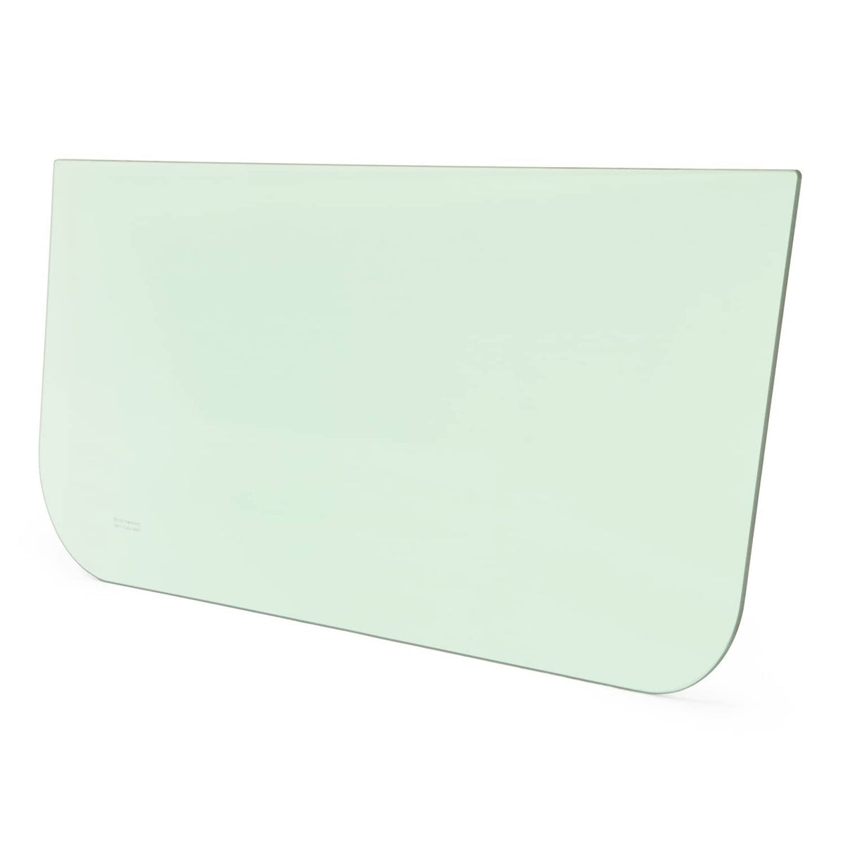 Tinted side glass window panel, rectangular shape with rounded bottom corners