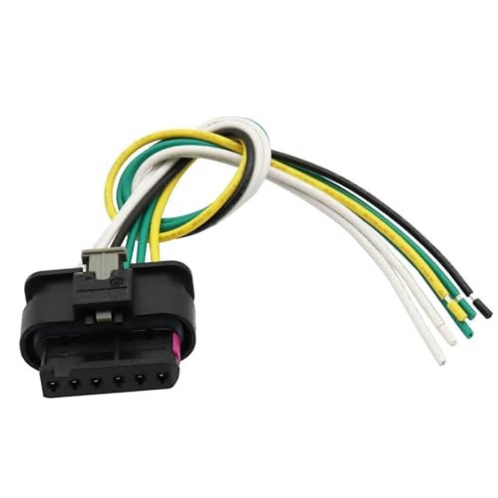 Electronic throttle body connector harness plug with black connector and color-coded wire leads