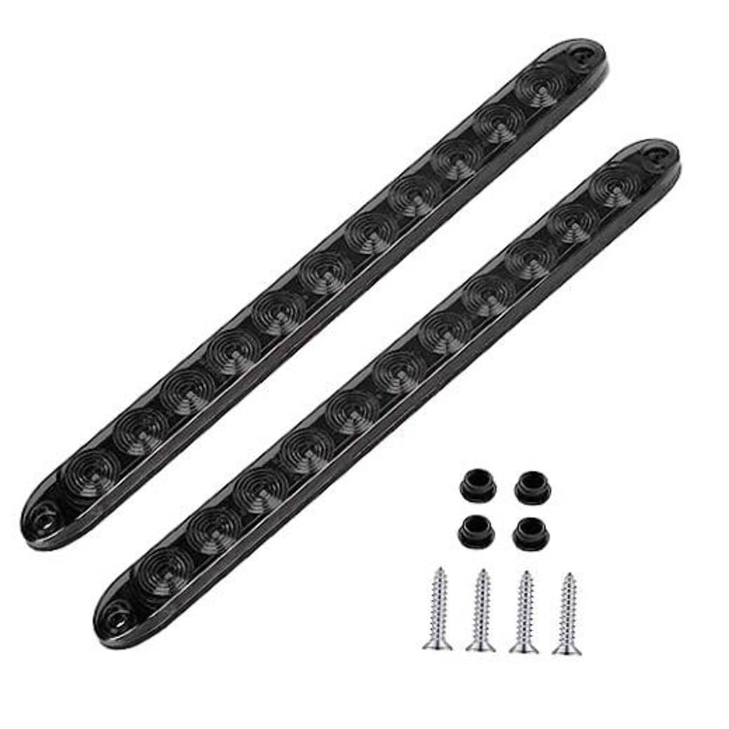 Two slim black LED trailer tail light bars with mounting screws and small caps