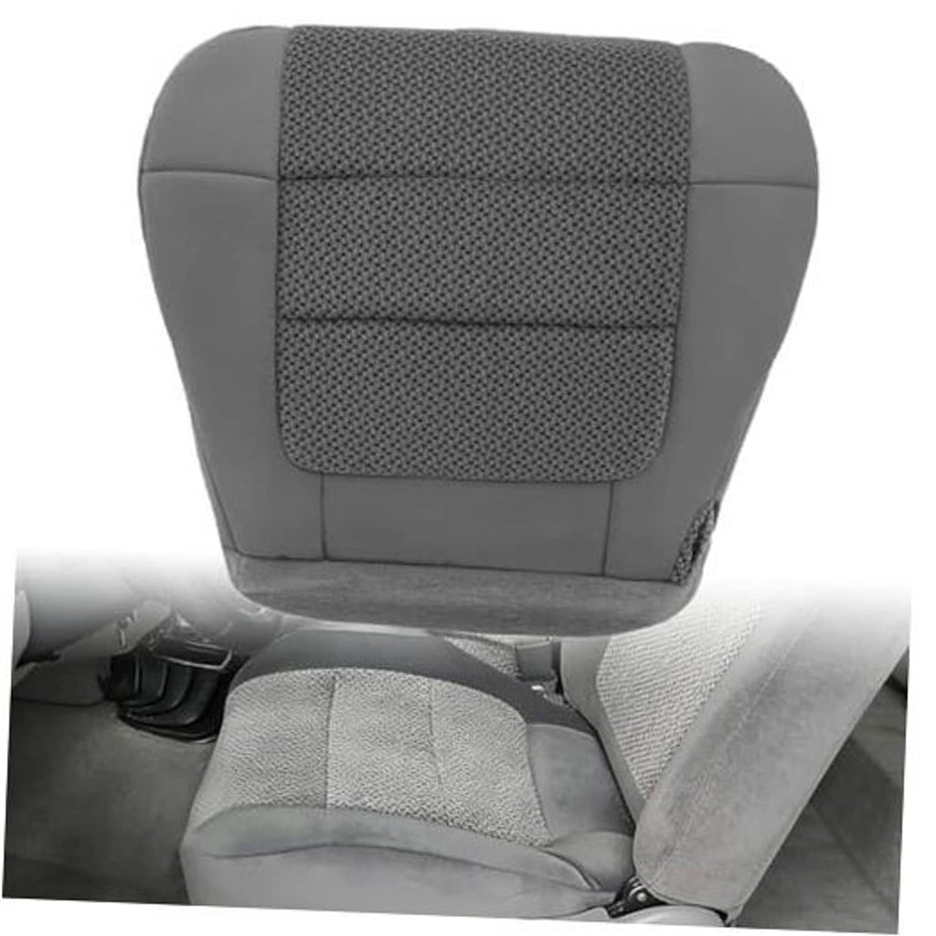 Dark gray cloth seat cover with textured center panel and padded side bolsters