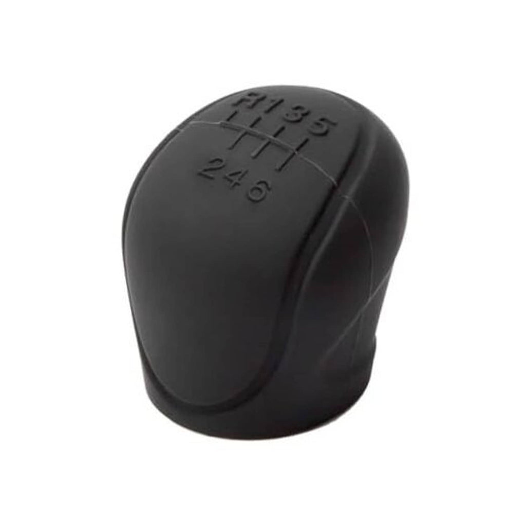 Black silicone manual 6-speed gear shift knob cover with embossed shift pattern