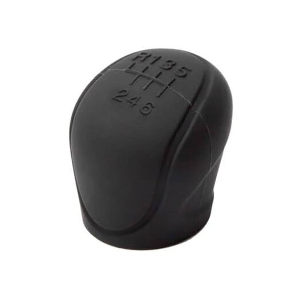 Black silicone manual 6-speed gear shift knob cover with embossed shift pattern