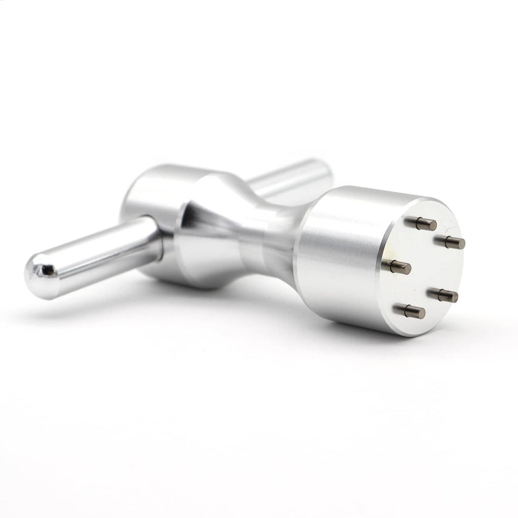 Silver putter weight tool with four screw posts and wrench handle