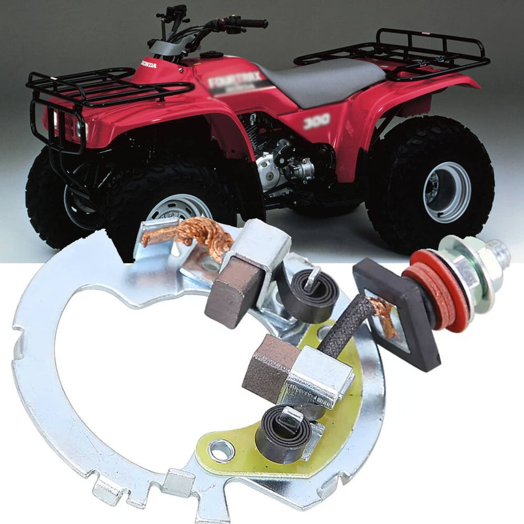 Starter brush plate rebuild kit with contacts, brushes, spring, and mounting plate.