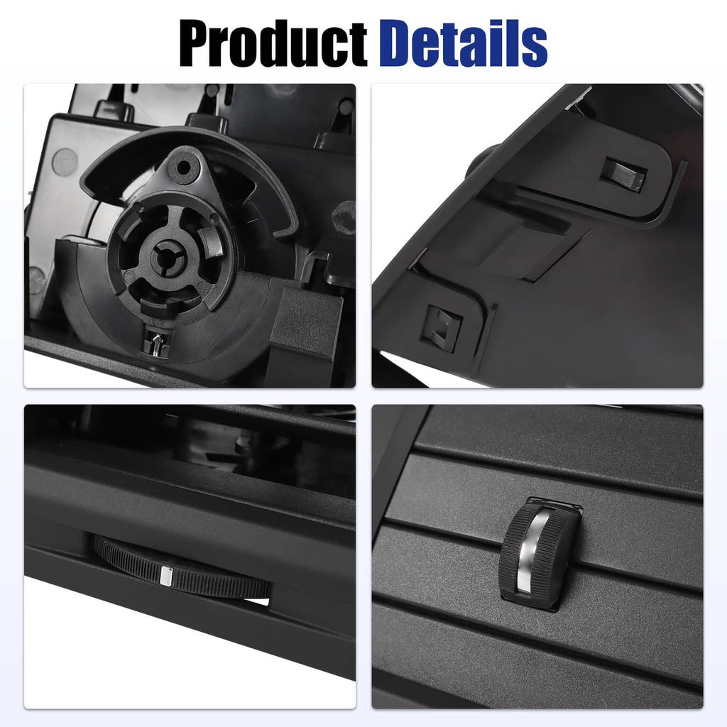 Dashboard A/C vent grille with adjustable center lever, black plastic housing