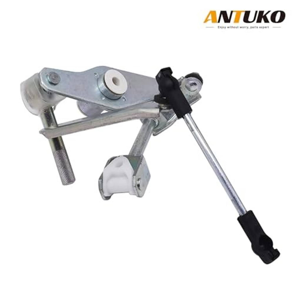 Manual shifter linkage equalizer with metal control arms and black grip rod