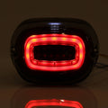 Smoked LED rear tail light with red brake/running glow, oval housing