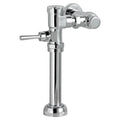 Manual toilet flush valve in polished chrome with lever handle