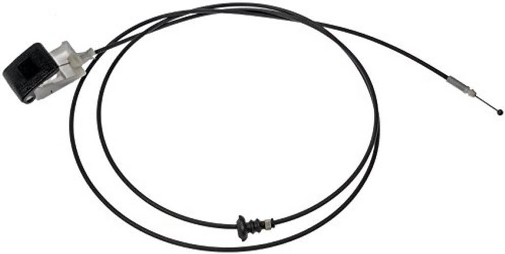 Hood release cable with black wiring and white connector ends