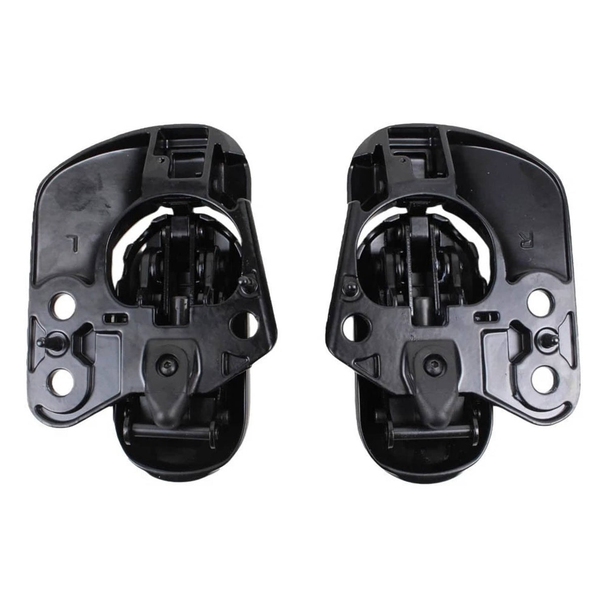Pair of convertible roof latch locks, underside view with mounting brackets