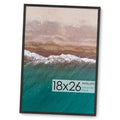 18x26 solid wood picture frame with dark border and clear glass front
