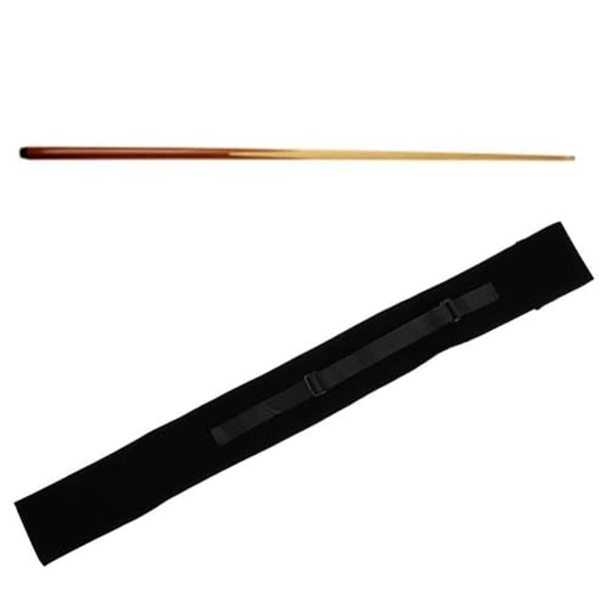 32-inch pool cue case with black carry strap and built-in padded insert strip