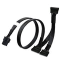 Sleeved SATA power splitter cable with 6-pin connector and three 15-pin outputs