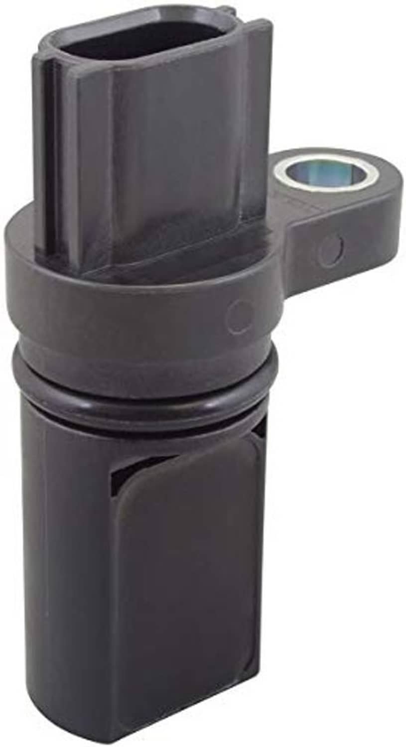Camshaft position sensor with rectangular housing, dark gray finish and circular metal ring