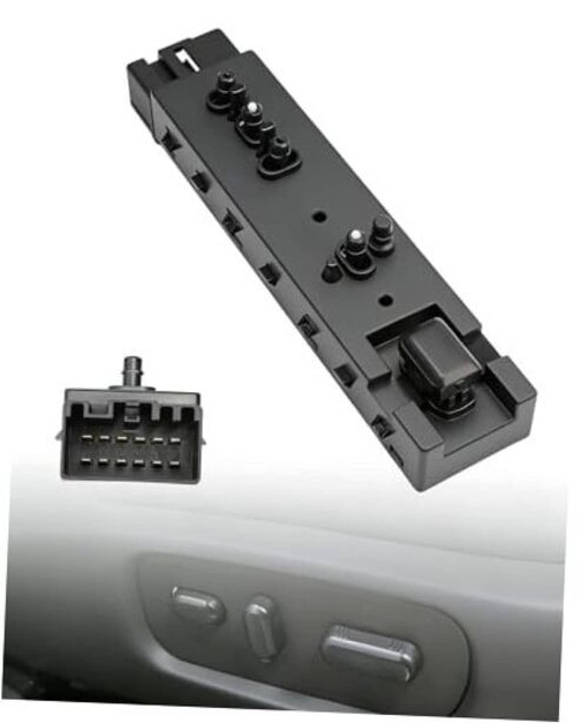 Front right seat power adjustment switch with wiring connector and control buttons