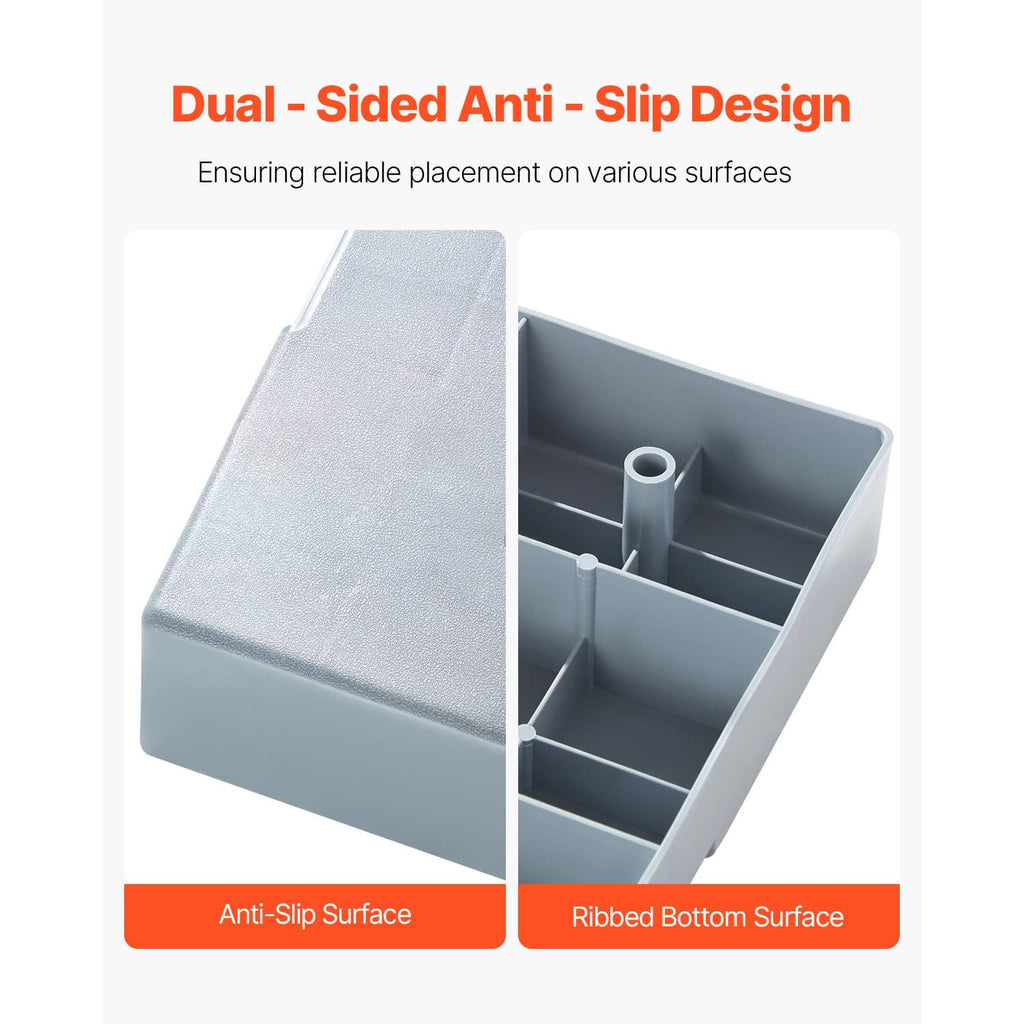 Anti-slip mini split pad with textured top and ribbed bottom surfaces