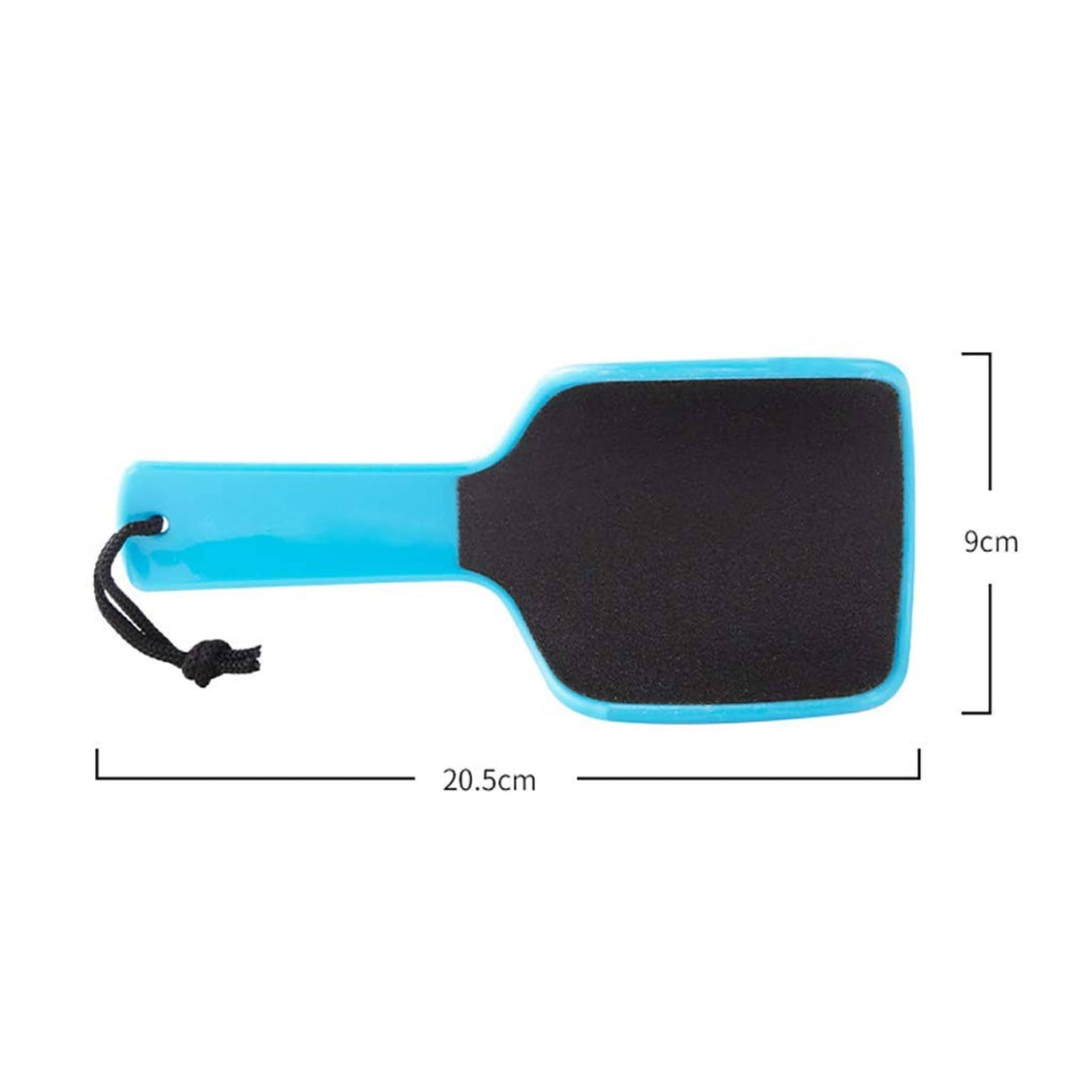 U-shaped foot file callus remover, blue handle; 20.5cm x 9cm shown