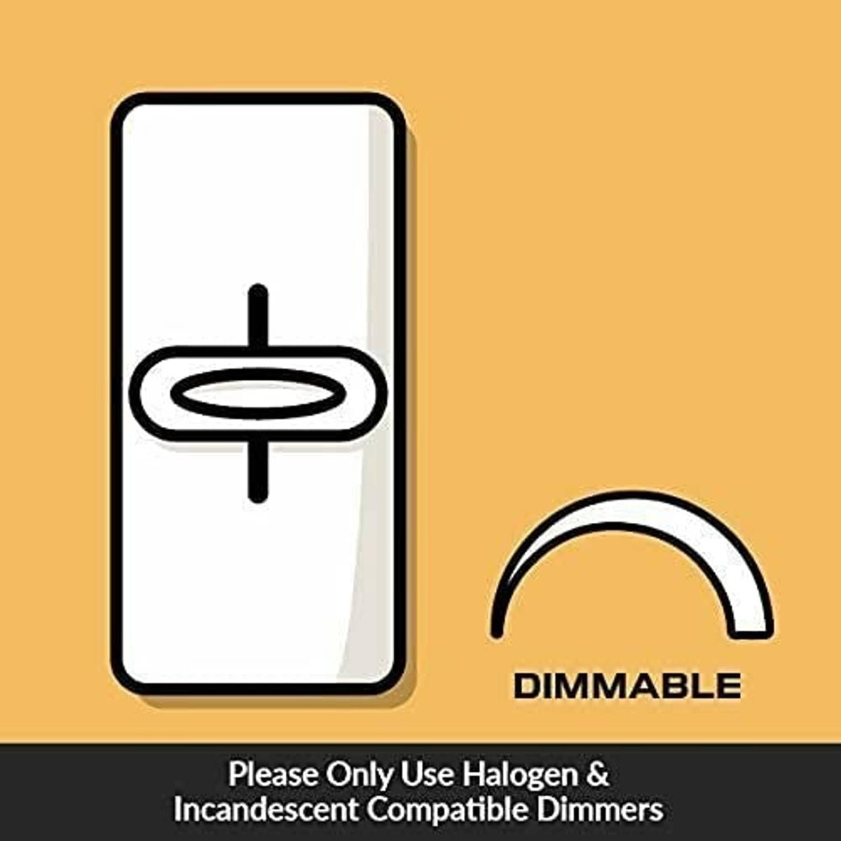 Dimmable halogen compatibility icon for MR16 bulbs