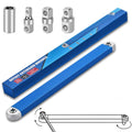 15 in blue offset extension wrench with impact-ready socket adapters and extension bar