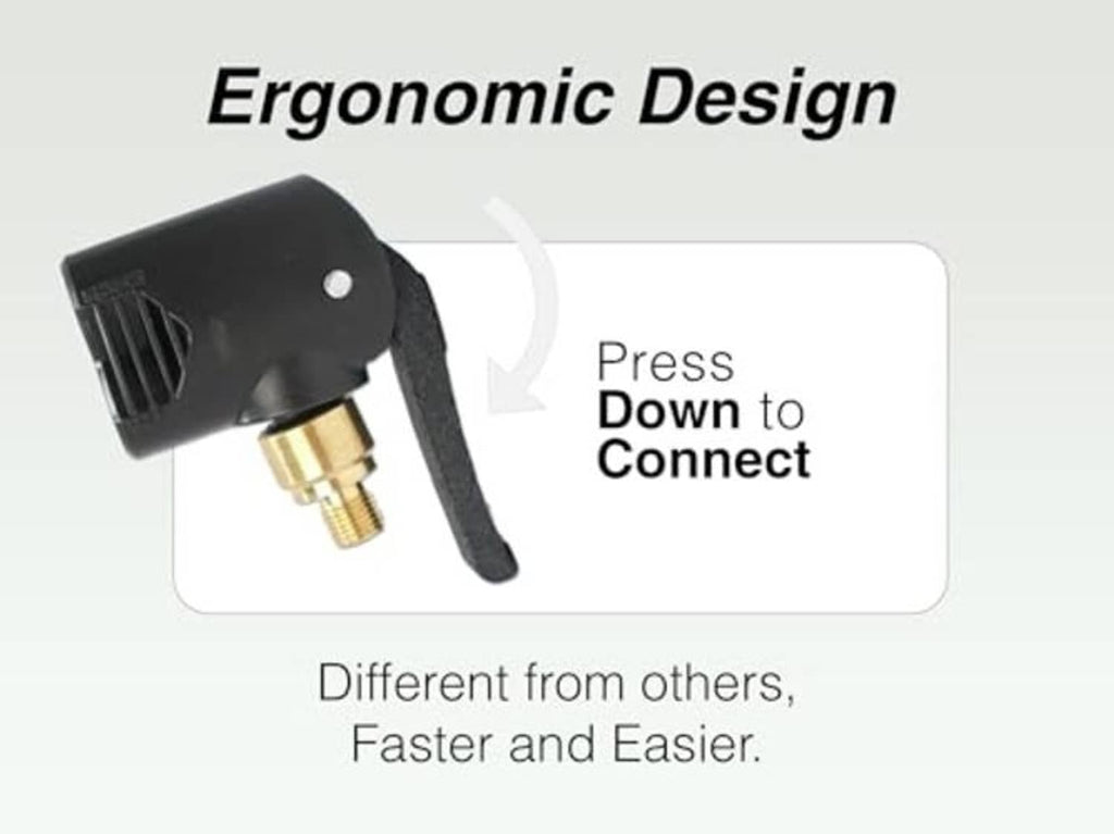 Black valve adapter with brass connector and ergonomic locking thumb lever
