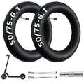 Pair of black scooter inner tubes with valve stems, 8.5 x 2 size