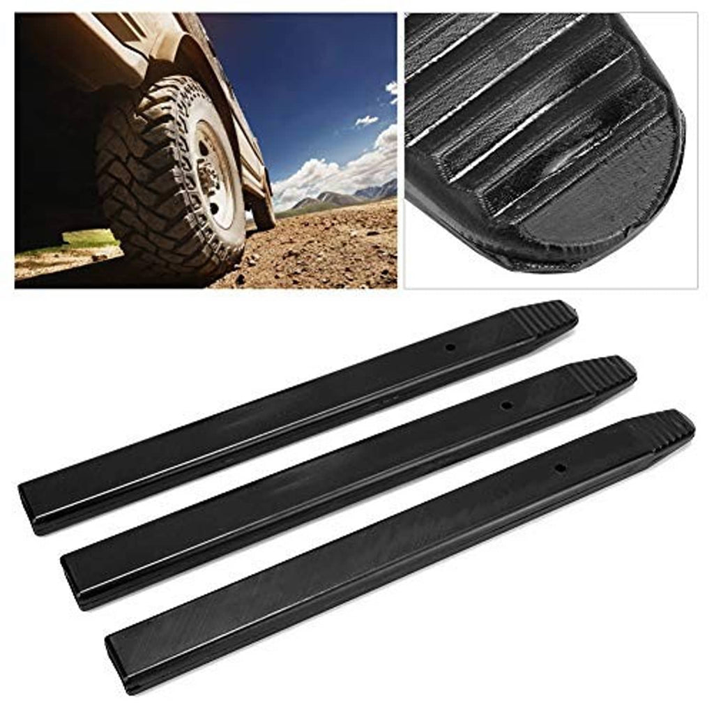 Three black tire bead changer lever cover sleeves with ridged gripping ends