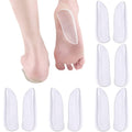 Clear silicone heel wedge insoles, 5 pairs, medial and lateral support pads