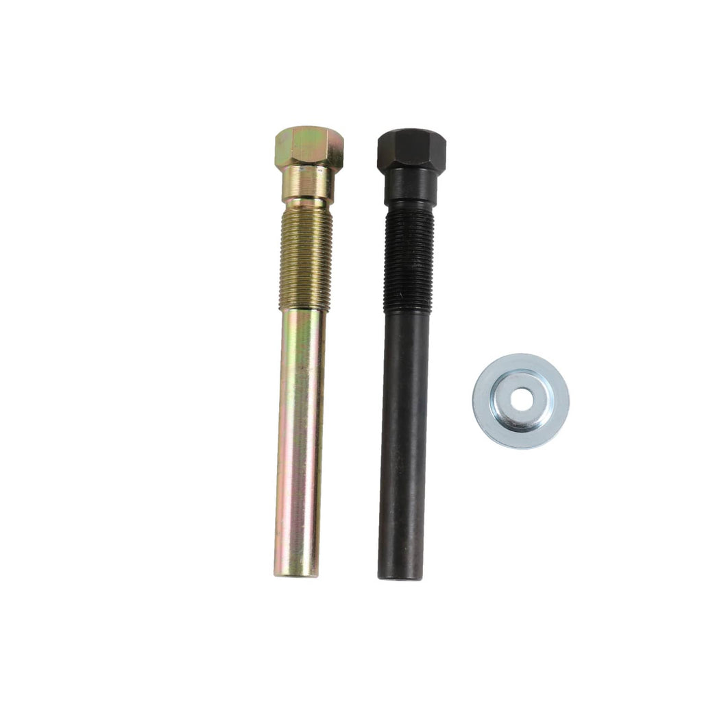 Gold and black threaded mounting bolts with washer