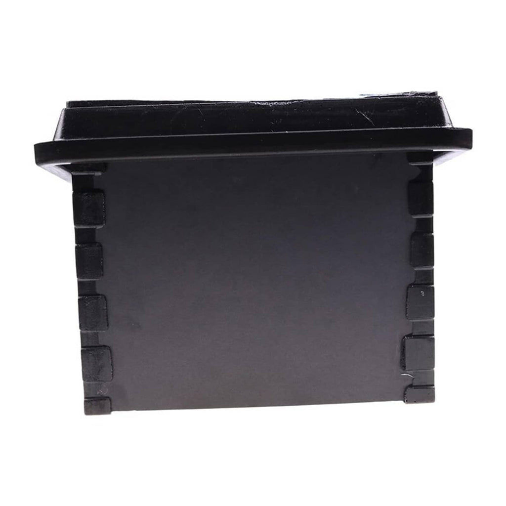 Air filter end view with black plastic housing