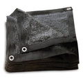 Dark gray garden sun shade cloth sheet with reinforced taped edge and metal grommets