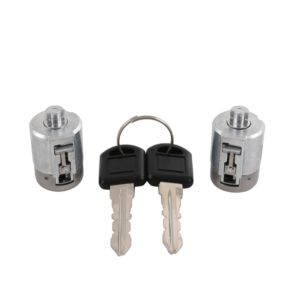 Two keyed ignition lock cylinders with two keys on a ring