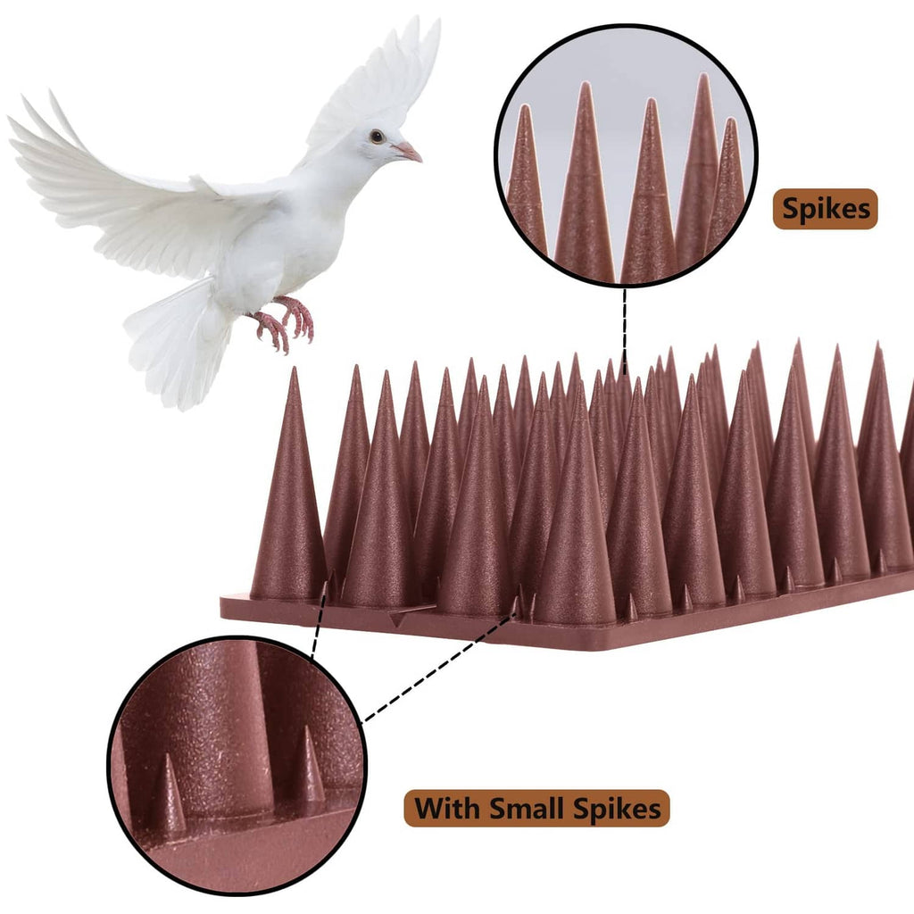 Brown spike strip with short cone tips, designed to prevent birds from landing