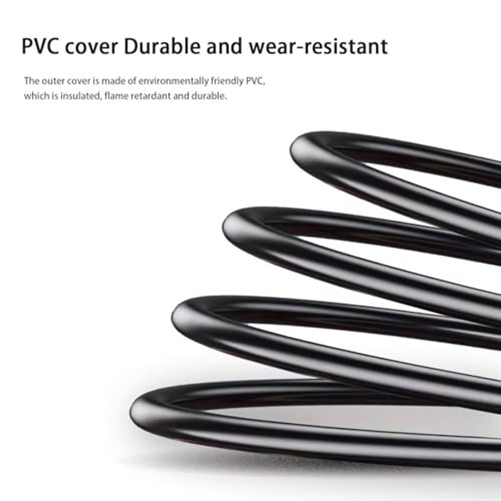 SATA power splitter cable with black PVC jacket, bundled cable runs