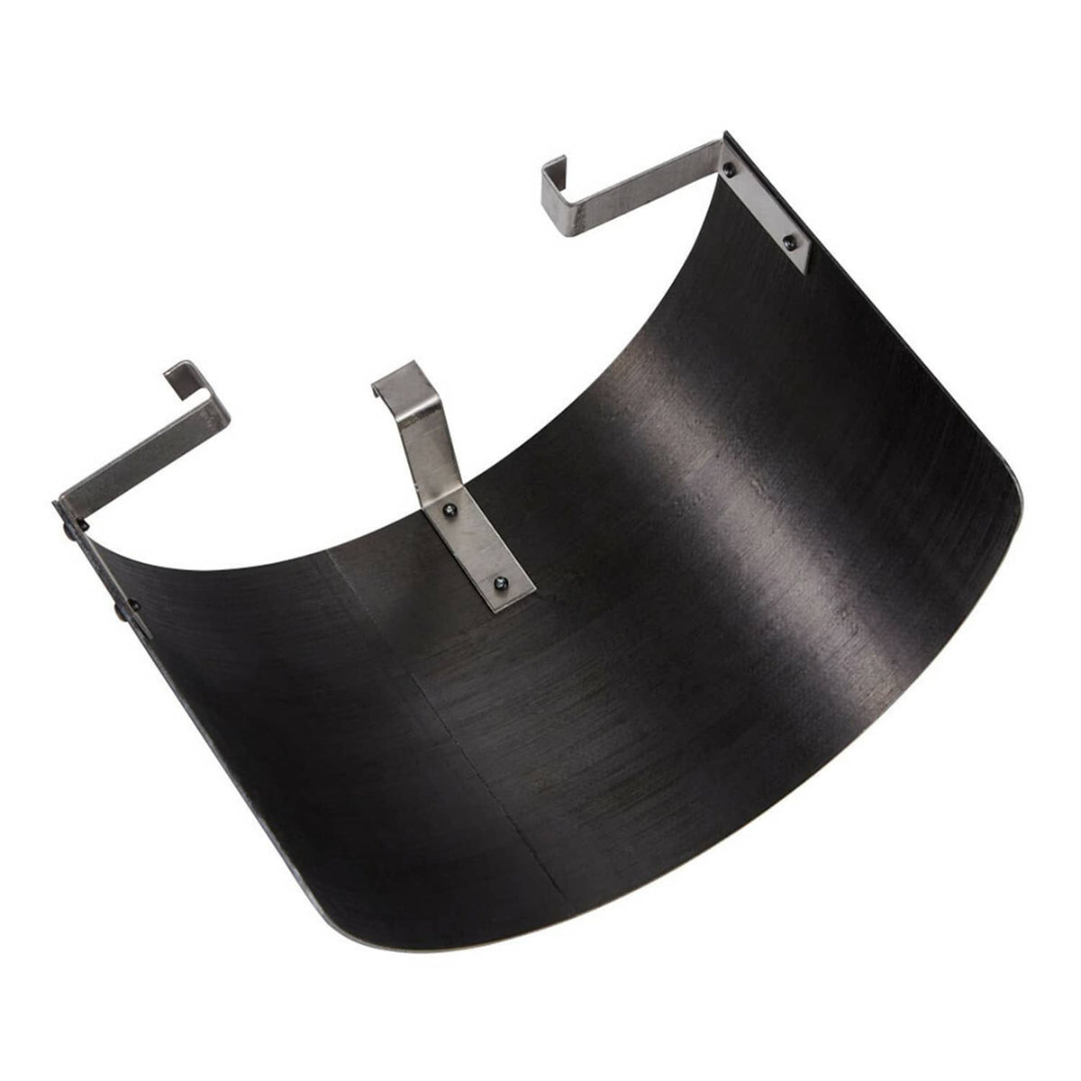 Carbon fiber style heat shield cover with silver mounting brackets for air intake