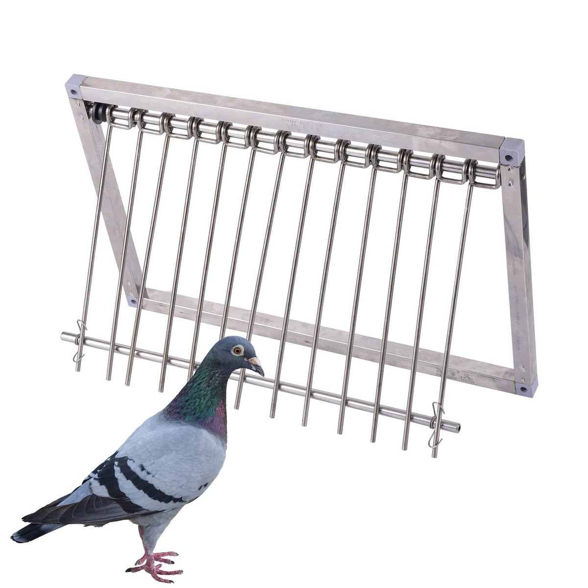 Stainless steel pigeon trap with wire bars and trigger bar, with pigeon