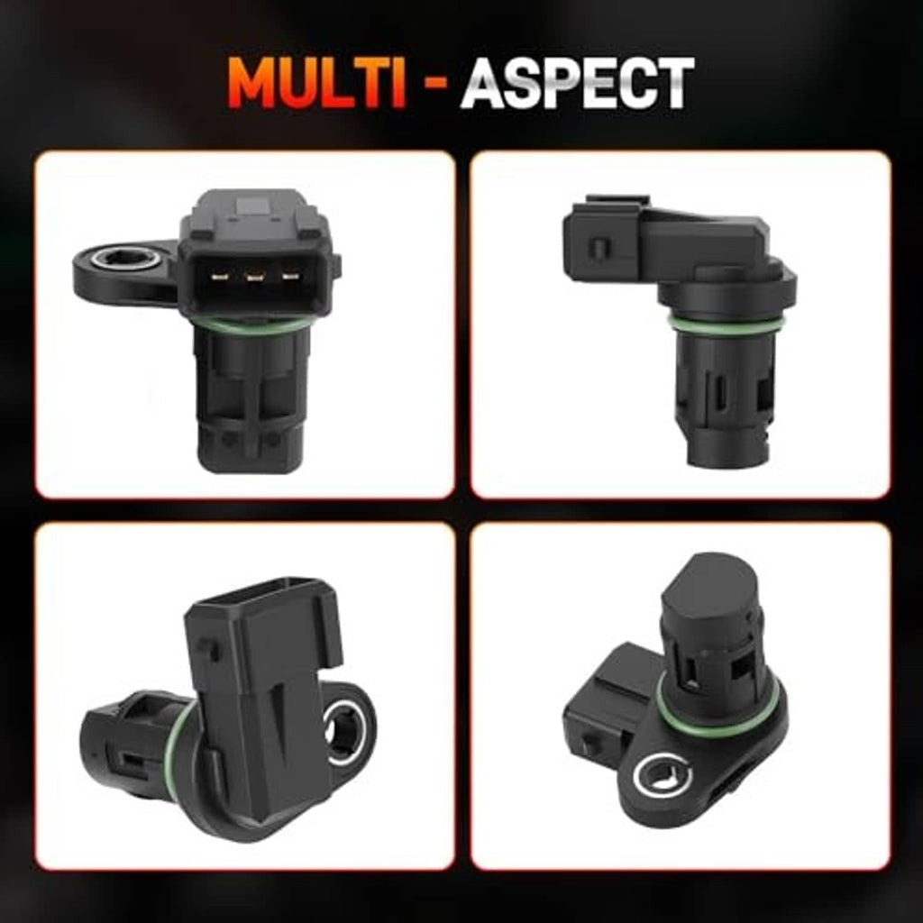 Engine camshaft position sensor, black body with round mount hole and 3-pin plug