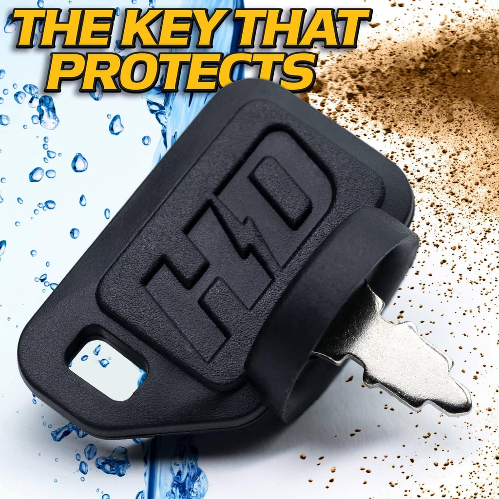 Black ignition key cover with two keys and molded grip