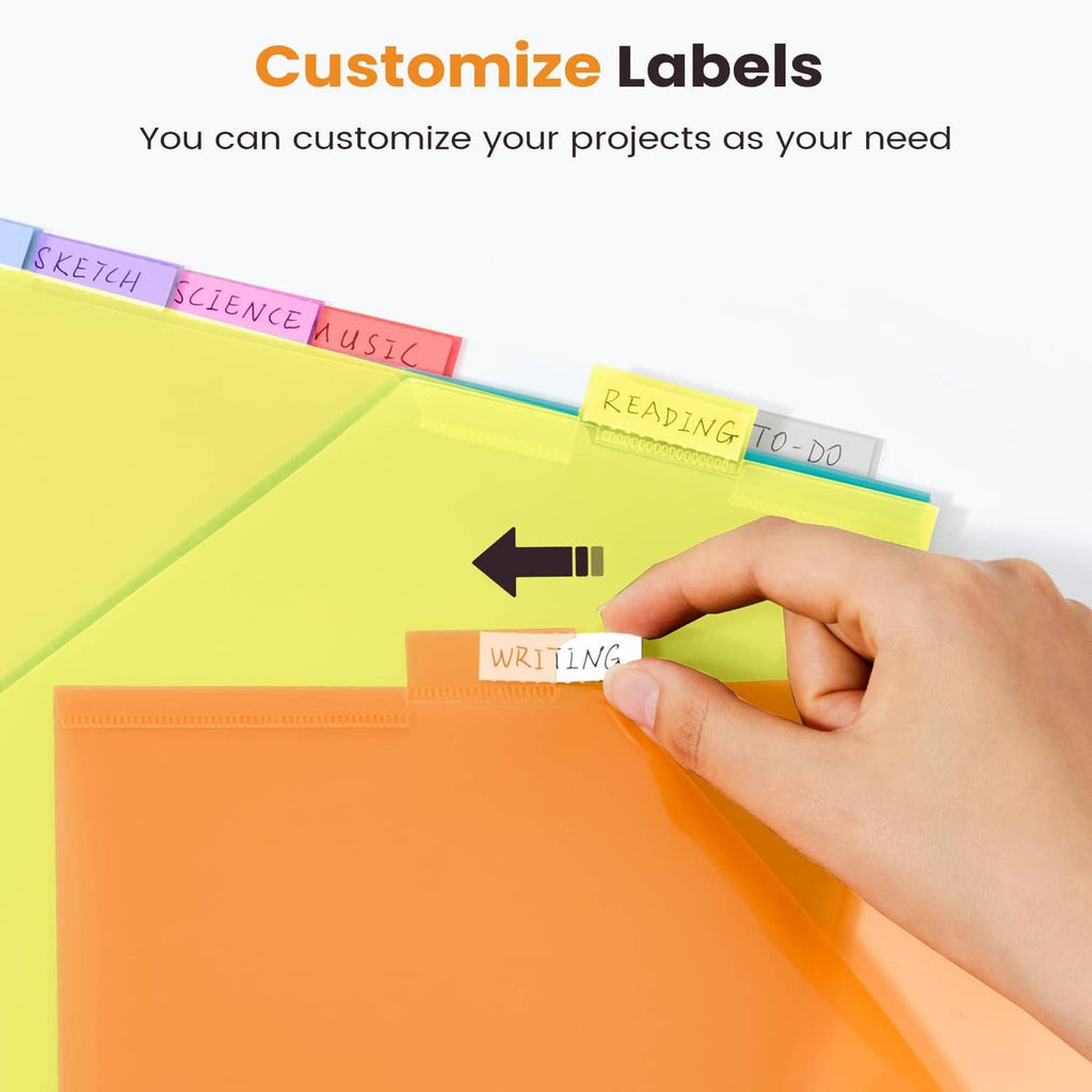 Tab label inserts for customizing binder divider titles