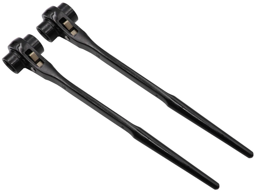 Black ratchet hex quick wrenches, 2-pack, 19mm and 22mm