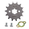 420-14T front engine sprocket, gray steel with center hub and two mounting holes