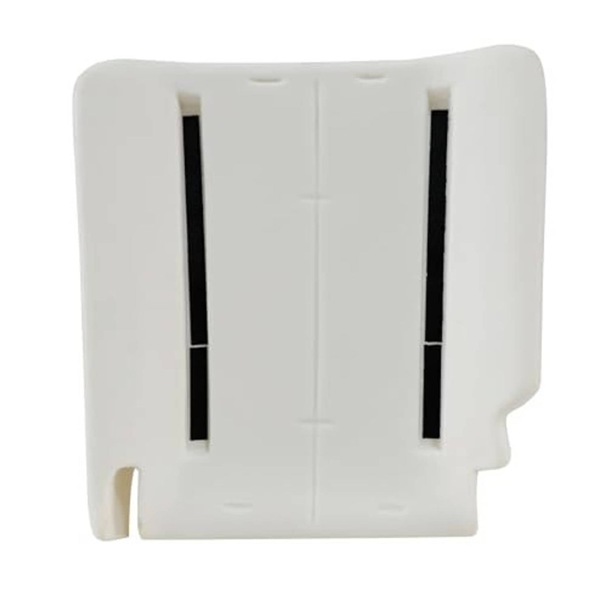 White/cream seat foam pad with two tall ventilation slots and molded side tabs.