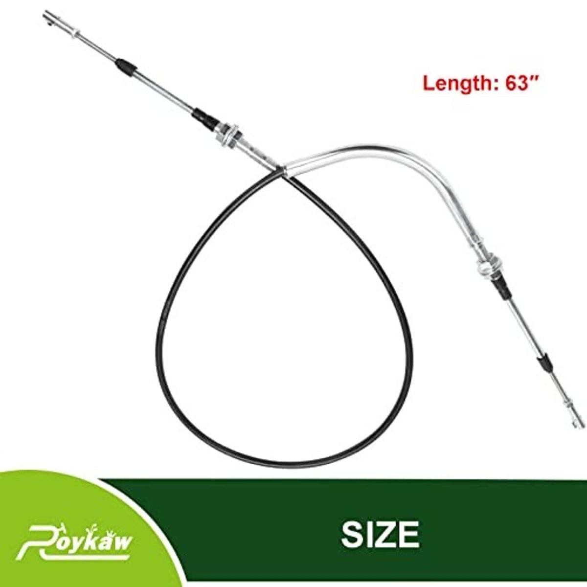 63-inch golf cart shift cable with black housing and chrome end fittings